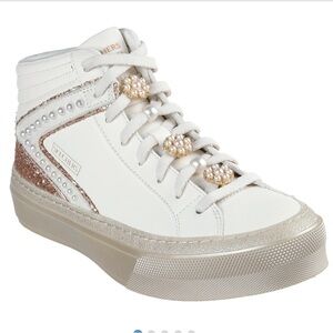 NWOB Skechers Women's Selene High Top Sneakers - Fine Pearls. MSRP $125